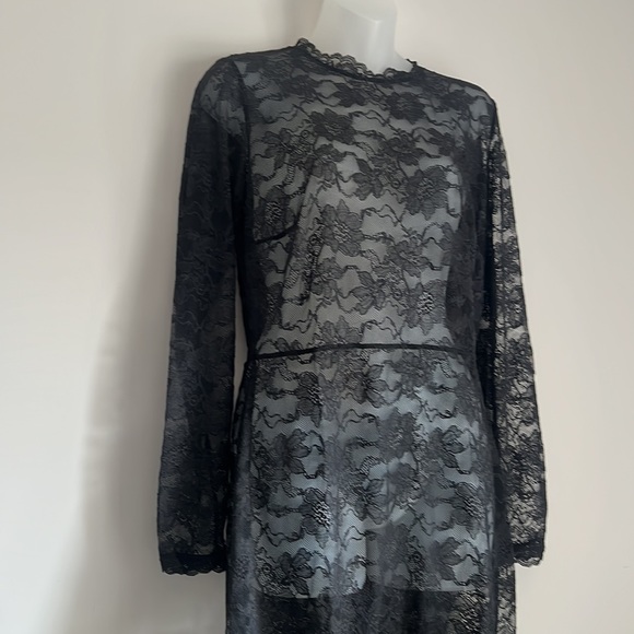 Victoria’s Secret stretch lace long sleeve open back jumpsuit bodysuit catsuit - Picture 7 of 14